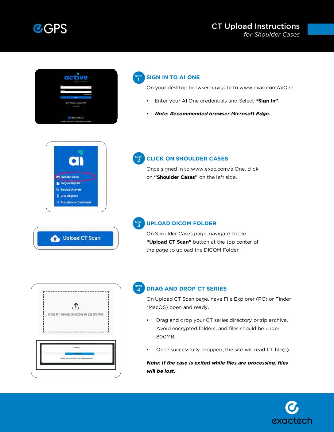 Exactech AI One Shoulder GPS CT Upload Instructions